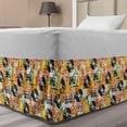 thumbnail image 1 of Music Bed Skirt, Pattern with Musical Instruments in Flat Design Style Cassette Radio Vinyl Nostalgic, Elastic Bedskirt Dust Ruffle Wrap Around for Bedding Decor, 4 Sizes, Multicolor, by Ambesonne, 1 of 2