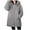 Gray, variant on SELONE Women's Winter Coats Knee Length with Hood Fleece Jacket Zipper Long Sleeve Outerwear with Pockets Soild Tops M