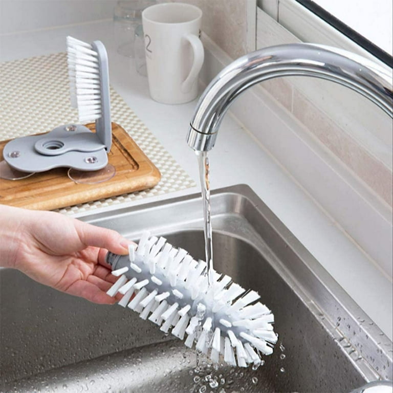 Water Bottle Cleaning Brush Glass Cup Washer with Suction Base
