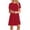 Red, variant on Azrian Womens Short Sleeve Solid Ladies Loose Mini Dress