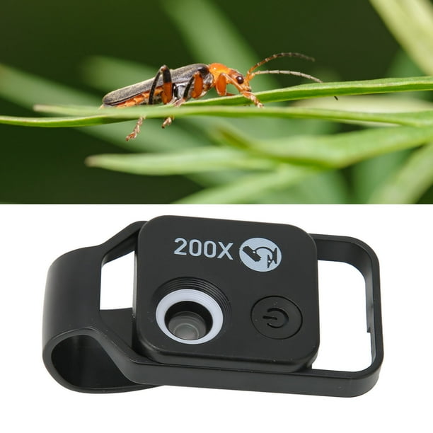 Microscopio Para Teléfono Móvil, Lente De Cámara Portátil Compacta De 200X Con Clip Para Fotografía Al Aire Libre