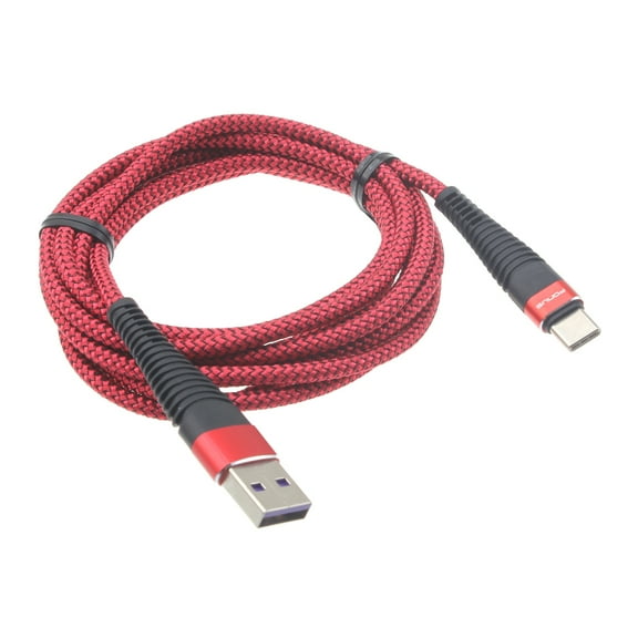 Galaxy A21/A11 10ft USB Cable - Type-C Charger Cord Power Wire USB-C Long Red Braided Fast Charge Sync High Speed P3Z for Samsung Galaxy A21/A11