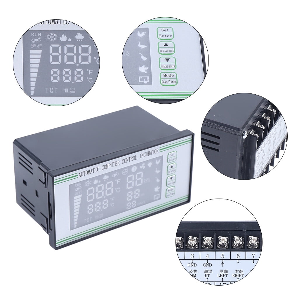 Digital Egg Incubator Automatic Temperature Humidity Controller Thermostat Digital Egg Incubator Controller Automatic Humidity Sensor Thermostat XM-18S