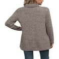 thumbnail image 4 of Haut à Col Roulé Côtelé pour Femmes - Chemise Basique à Manches Longues avec Fente Latérale, 4 of 5