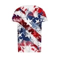thumbnail image 3 of Fiudx Liquidación de Ahorros de Verano Tops Estampados Informales de Manga Corta con Cuello Redondo y Estampado Del Día de La Independencia para Mujer, 3 of 5