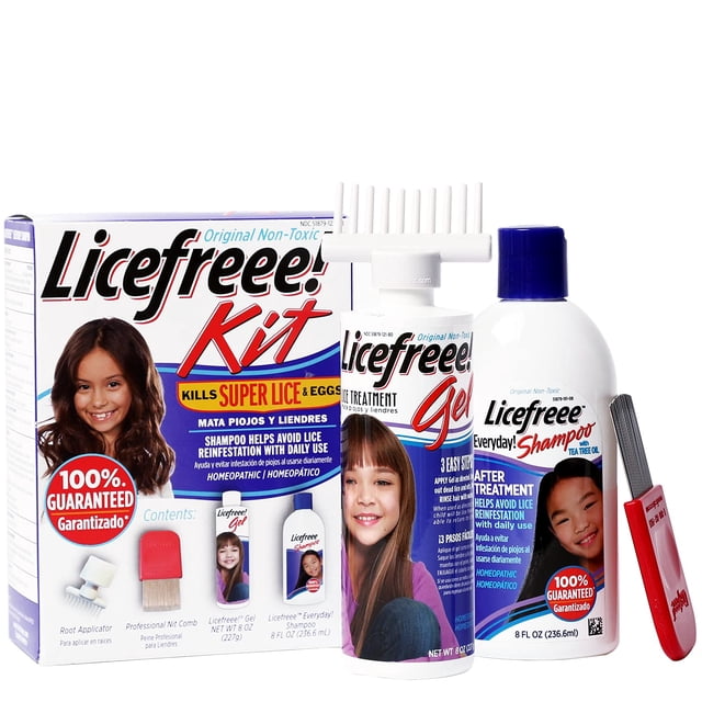 Kit de tratamiento de piojos Tec Labs Licefreee, juego todo en uno de 4 piezas