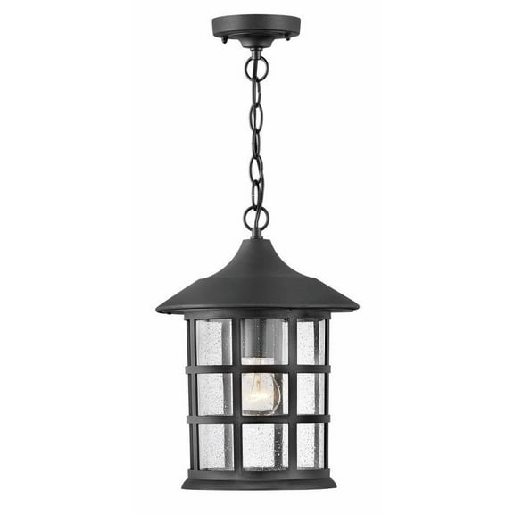 1 Light Large Outdoor Hanging Lantern in Coastal Style 10 inches Wide By 14 inches High-Textured Black Finish Bailey Street Home 81-Bel-3088042