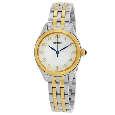 Seiko Quartz Silver Dial Two-Tone Ladies Watch SUR380P1