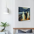thumbnail image 3 of Nawypu The Scream Poster, (Black Metal Framed,Ready to Hang The Wall) Canvas Vintage Art Home Decor, Suitable for Halloween Ghost Theme,Home Decor Painting of Lobby Dining Room,Party, 3 of 4
