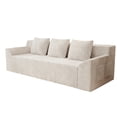 thumbnail image 6 of Aukfa 71" 3 Seater Sofa, Corduroy 26" Deep Seat Cloud Couch, No Assembly Boneless Sofa for Living Room, Bedroom, Apartment, Beige, 6 of 6