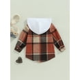 thumbnail image 4 of Aunavey Toddler Baby Boy Girls Hoodie Plaid Flannel Hooded Long Sleeve T-Shirt Tops Kid Clothes 1-6T, 4 of 8