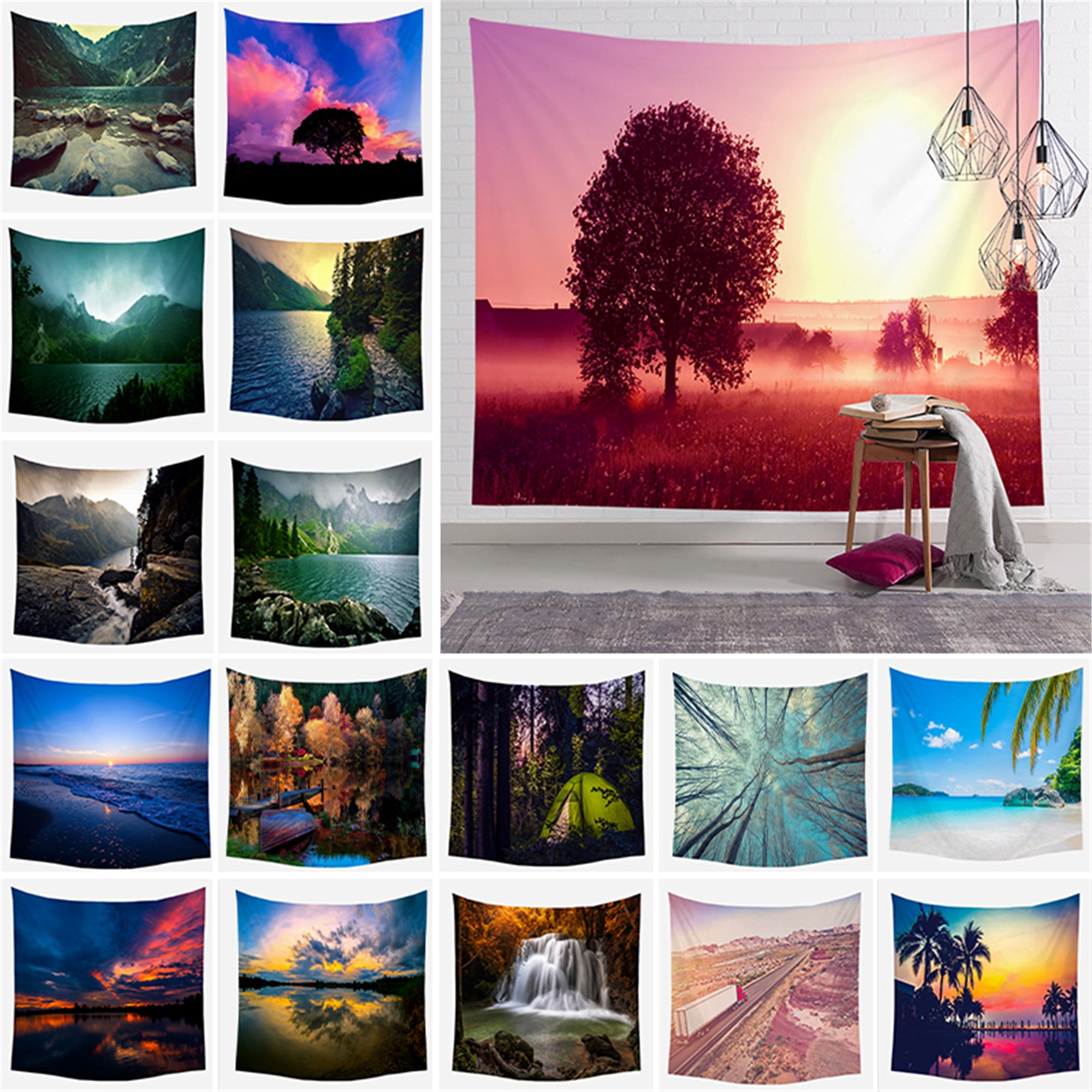 Nature Scenery Landscape Tapestry Wall Hanging Home Blanket Wall Tapestries Deco 