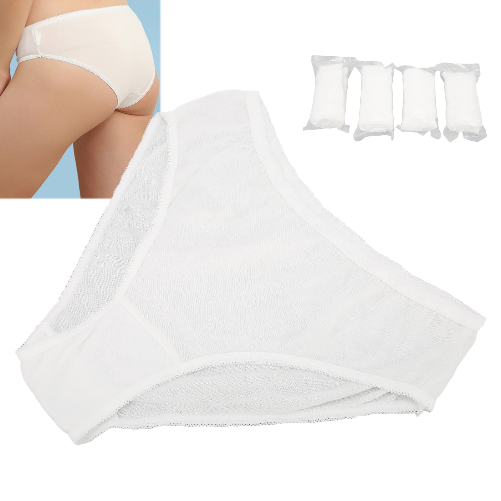 Disposable Cotton Pantie, Double Layer Crotch Protector Disposable  Underwear With High Elastic Waistband For Predelivery For 