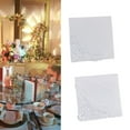 thumbnail image 2 of White Bridal Handkerchiefs Double Layer Cotton Fabric with Intricate Lace Trim Package of 2, 2 of 9