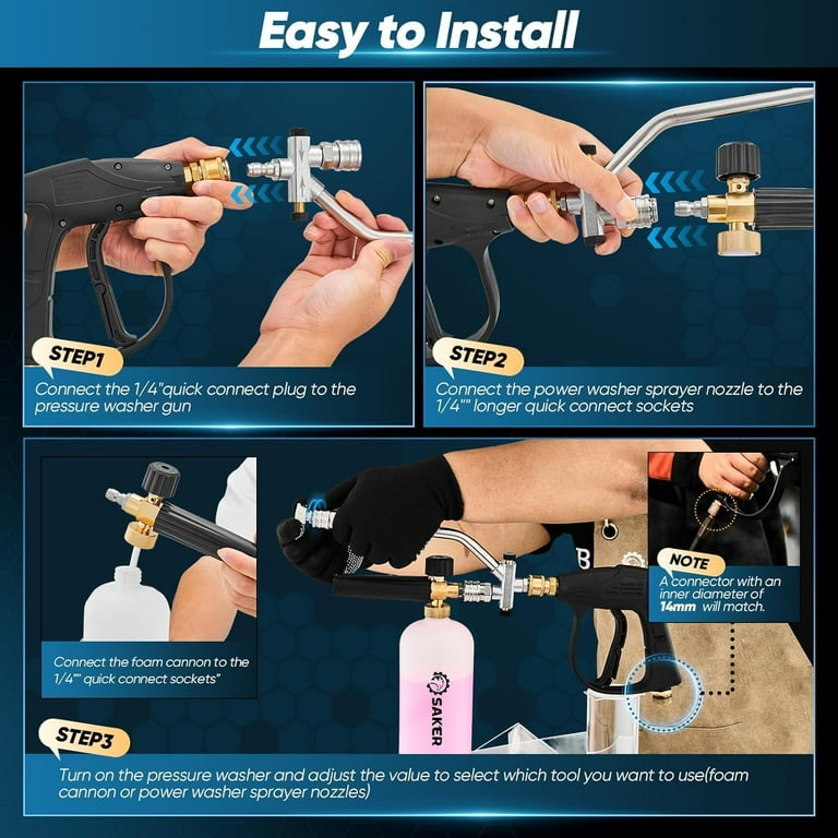 ArtisticAccent Foam Cannon Dual Connector, High Pressure Washer