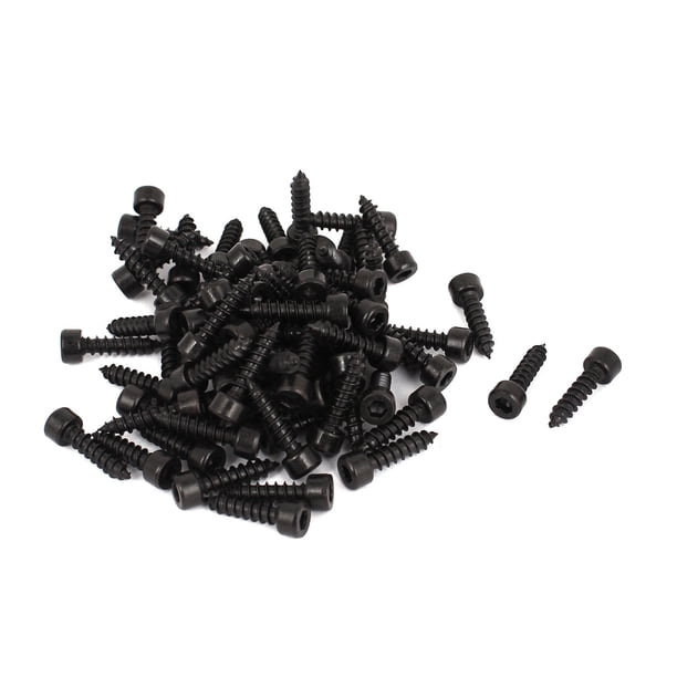 Tornillos autorroscantes de cabeza hexagonal de acero al carbono de 4 mm x 16 mm, 100 piezas