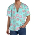 thumbnail image 3 of Fotbe Colorful Sweet Donuts print Short Sleeve Button Down Shirts for Men Casual Summer Beach Wrinkle Free Shirt-XX-Large, 3 of 7