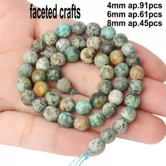 HOOUN Natural African Turquoise Matte Round Irregular Loose Beads For Jewelry Making-type2-4mm