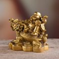 thumbnail image 4 of BRASSTAR 3.3\u201d(H) Ruyi Laughing Buddha and Turtle-Wealth Good Fortune Health Buddha Statue for Home Office Decor TQZDPT72, 4 of 7