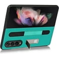 thumbnail image 3 of Compatible with Samsung Galaxy Z Fold 3 5G Case,Z Fold3 Case with S Pen Holder,Built-in Alloy Stand Feature Litchi Pattern Genuine Leather Basic Case for Samsung Galaxy Z Fold 3 5G,Green, 3 of 13