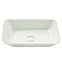 Innovio Rectangle Glass Vessel Bathroom Sink with White Finish