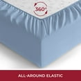 Mellanni Extra Deep Pocket Fitted Sheet for up to 21" Mattress, 1 PC, Queen, Blue Hydrangea