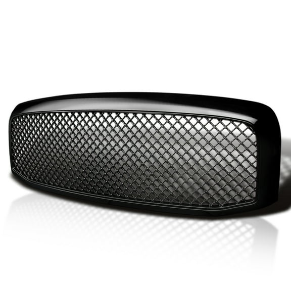 Spec-D Tuning Glossy Black Front Hood Mesh Grille Compatible with 2006-2008 Dodge Ram 1500 2500 3500