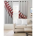 thumbnail image 2 of Baseball Texture Blackout Curtains 63 Inch Length Usa Sport Thermal Insulated Window Curtain Window Drapes 2 Panels for Bedroom Living Room 42"Wx63"L, 2 of 9