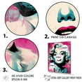 thumbnail image 3 of Designart "Magenta Pop Art Portrait Of Monroe" Woman Pop Art Wall Art Prints, 3 of 7