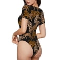 thumbnail image 2 of Fotbe Leopard Print Body de Mujer con Cuello Redondo y Mangas Cortas, Sin Mangas Ajustado, Suave, Cómodo y Básico-Medium, 2 of 7