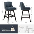 thumbnail image 6 of Dycanpo 30''H Swivel Bar Stools Set of 6 with Back Faux Leather for Home Kitchen Island,Navy Blue, 6 of 8