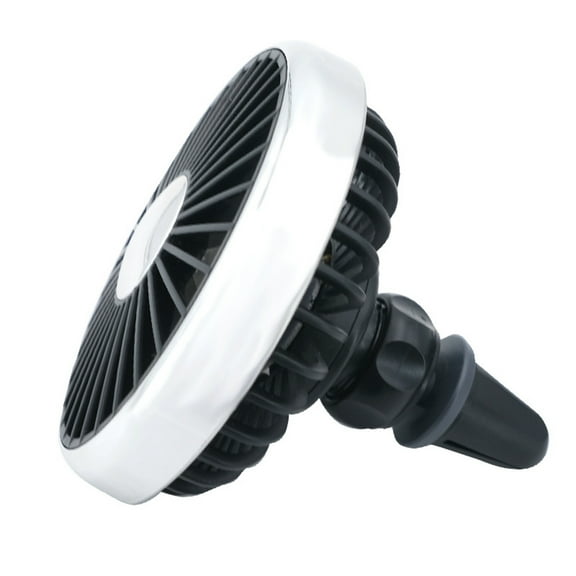 USB Car Fan with Colorful Lights - 360° Rotatable Vent Clip Fan, 3 Speeds 12v/ 24v Automobile Ventilation Fan with Clip, Silent Cooling for Vehicles/Trucks, ABS Construction