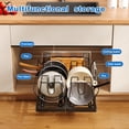 thumbnail image 2 of 2 Pack Pots and Pans Organizer Under Cabinet, 21.6" Deep Pull Out Pot Lid Organizer Holder with Guardrail Adhesive Pot and Pan Holder Rack with 10 Adjustable Dividers(Black), 2 of 13