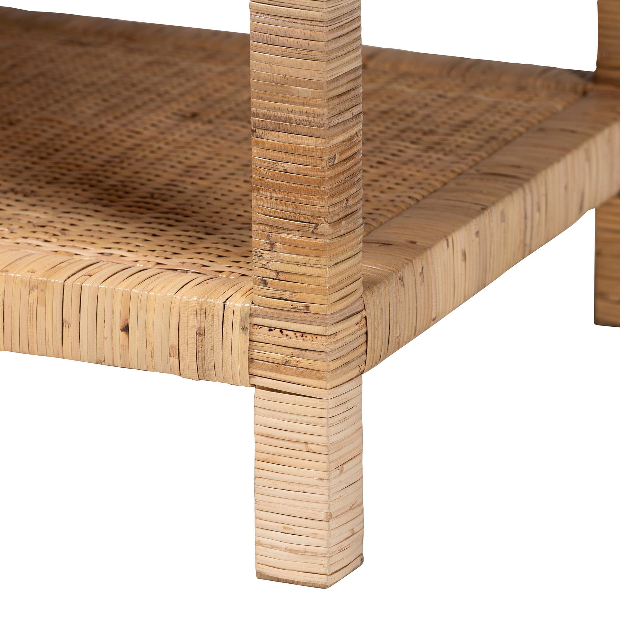 bali & pari Kalimantan Boho Coffee Table, Rectangle, Light Honey