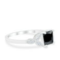 thumbnail image 6 of Art Deco Design Ring Princess Cut Black CZ 925 Sterling Silver Size 7, 6 of 7