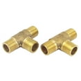 thumbnail image 2 of Unique Bargains 2 Pcs Brass 1/4BSP Thread Equal 3 Way T Shaped Tee Connectors Adapters, 2 of 4
