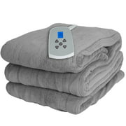 Westerly Twin Size Microplush Electric Heated Blanket, Gray