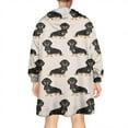 thumbnail image 2 of Cute Dachshund Wearable Oversized Blanket,Wearable Blanket Hoodie for Adults,Cozy Hooded Blankets with Super Pockets,Super Warm Fuzzy Pullover for Women & Men, 2 of 6