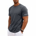 thumbnail image 2 of Betivan Men Crew Neck Tops Short Sleeves Solid Thin Breathable Casual Blouses Grunt Style Shirts for Men Breathable Daily Lounge Outdoor, 2 of 9