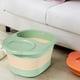 thumbnail image 5 of Cubo plegable para pediluvio con puntos de masaje y tapa - Bañera de hidromasaje portátil para uso doméstico | Capacidad de 15 l | 40 x 30 x 22 cm | Naranja, verde, azul y gris | Incluye, 5 of 7