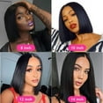 thumbnail image 4 of ZOUYUE Bob Wig 13x4 150% Density Frontal Black Short Bob Lace Front Wigs Pre Plucked Straight Bob Human Hair Wig 8 Inch, 4 of 5