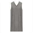 thumbnail image 6 of Cavosen Jumper Dresses for Women Gray Sleeveless Jumper Dress Short Fashion Side Slit Overall Dress Plain Woolen Casual Dress V-Neck Dress with Pocket Going Out Clothes XL, 6 of 8