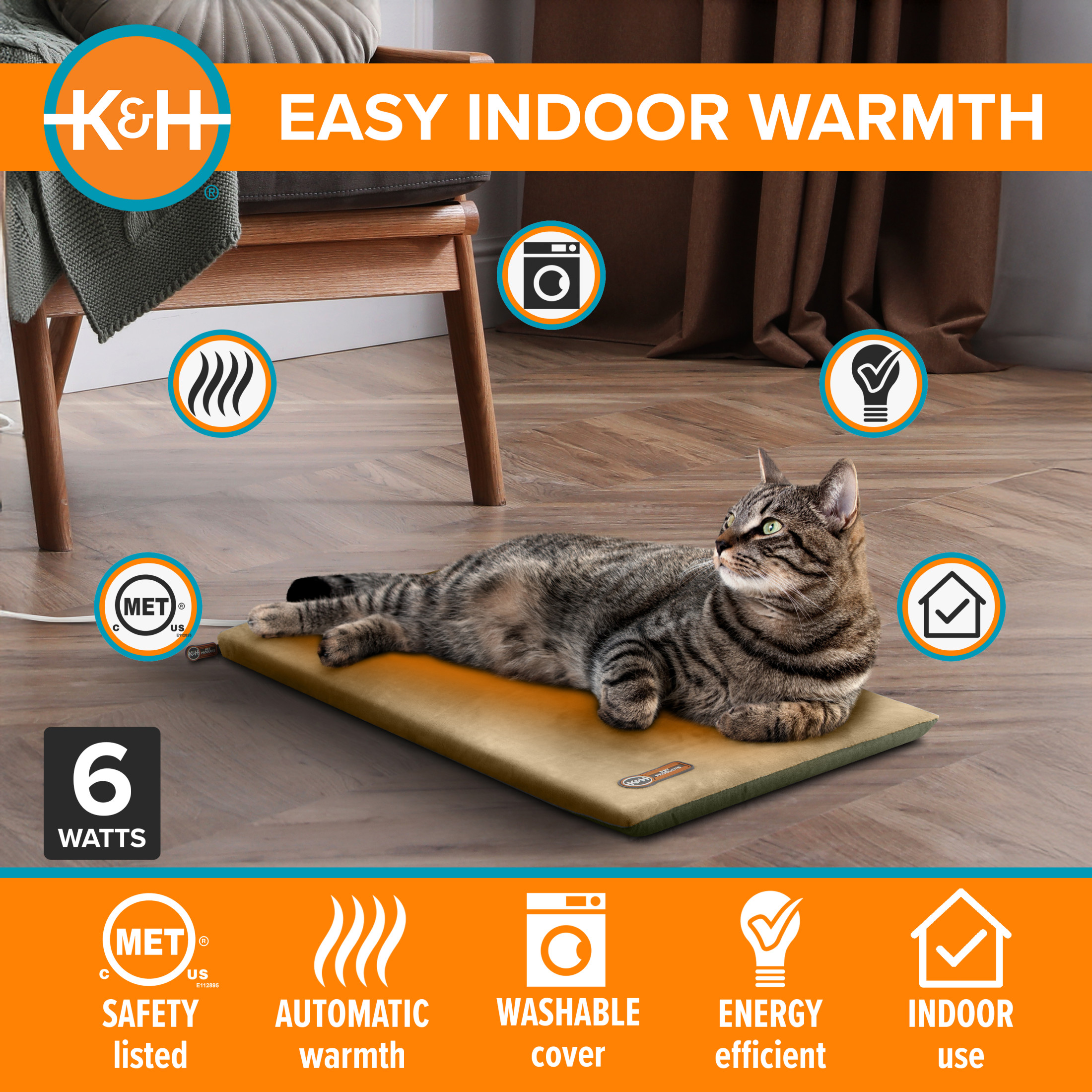 K&H Pet Products Thermo-Kitty Mat Heated Cat Bed photo 5