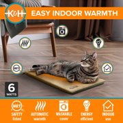 K&H Pet Products Thermo-Kitty Mat Heated Cat Bed Sage/Tan 25 X 12.5 Inches