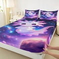 thumbnail image 3 of Feelyou 3D Kawaii Axolotl Queen Sheet Sets for Child, Glitter Outer Space Flat Sheet, Psychedelic Galaxy Planet Queen Fitted Sheet, Lightweight Room Decor, 4-Piece, 3 of 7