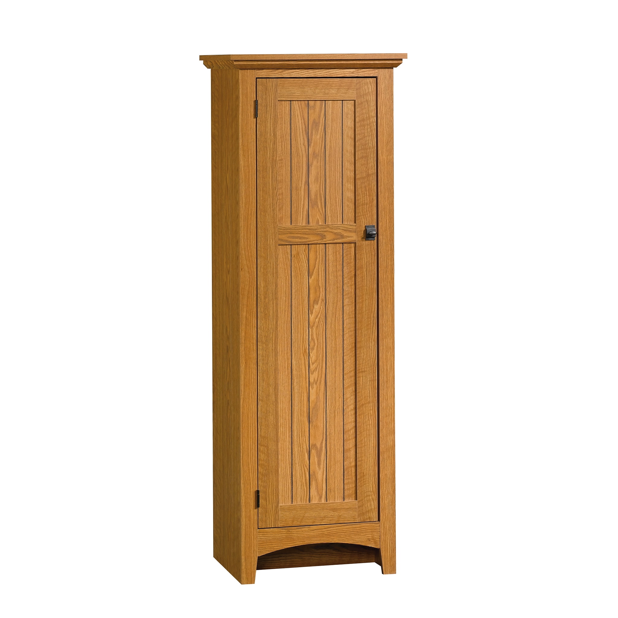 Black Kitchen Pantry Storage Cabinet Single Door Wood Organizer 5 Shelves 