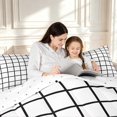 thumbnail image 4 of Manfei Modern Plaid Twin Comforter Sets,Contemporary Grid Bedding Set,White Black,Reversible,2-Piece,1 Comforter and 1 Pillowcase,2-Piece,1 Comforter and 1 Pillowcase, 4 of 7
