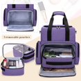 thumbnail image 2 of Bolsa de maquillaje de viaje BAFASO de 2 capas con 3 bolsas de nailon morado, 2 of 7