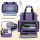 thumbnail image 2 of Bolsa de maquillaje de viaje BAFASO de 2 capas con 3 bolsas de nailon morado, 2 of 7