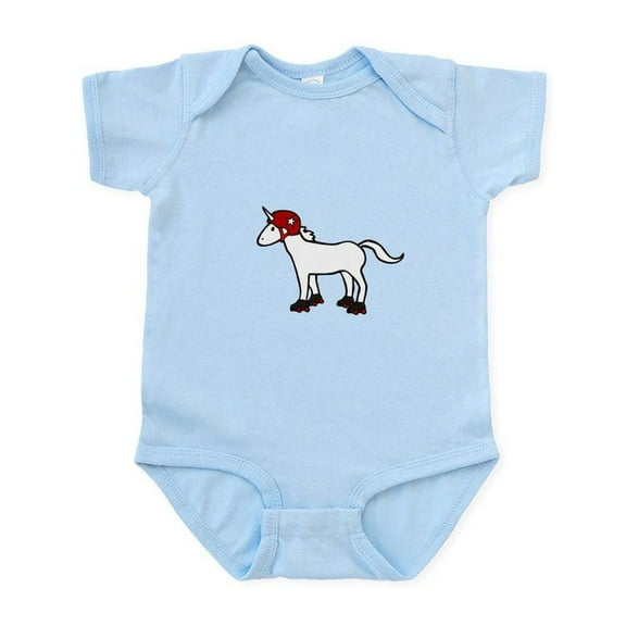 CafePress - Roller Derby Unicorn Body Suit - Baby Light Bodysuit, Size Newborn - 24 Months